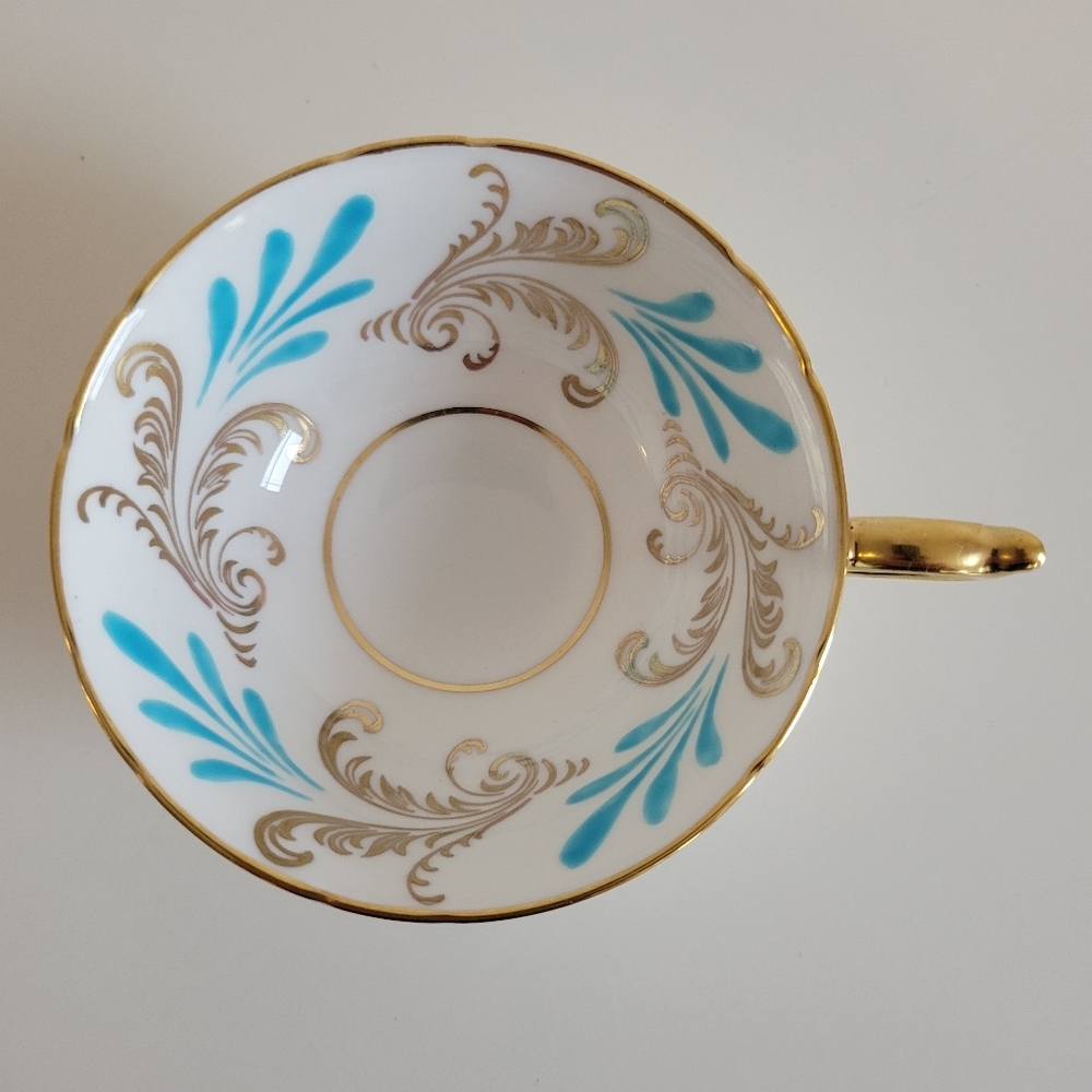 PARAGON Fine Bone Sky Blue Gold Scrolls TEACUP ONLY‎